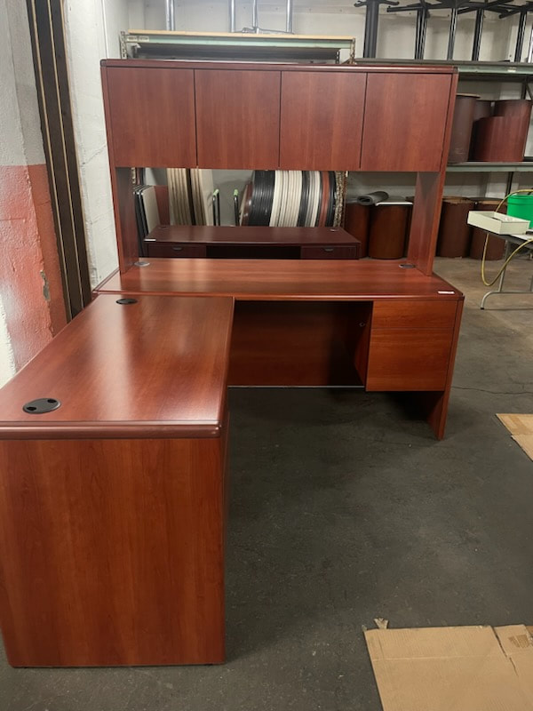 Used l shaped desk 2024 with hutch